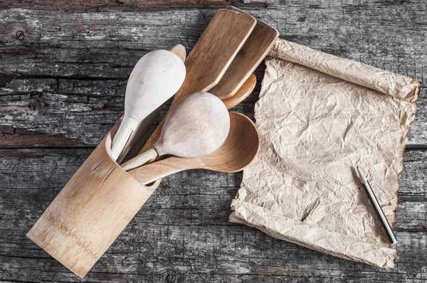 Utensile in legno in cucina — Foto Stock