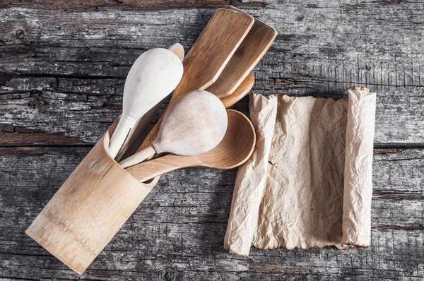 Utensilio de madera en la cocina —  Fotos de Stock