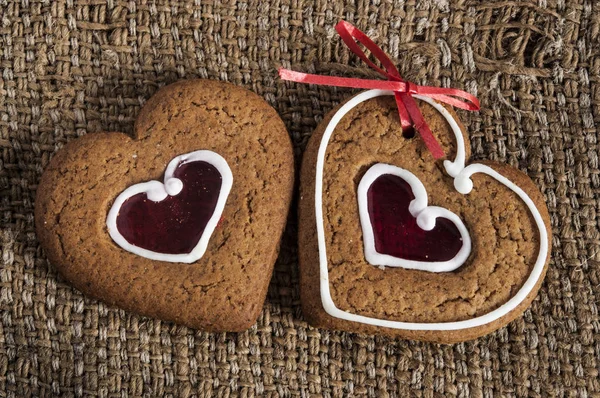 Пряникове печиво у формі серця — стокове фото