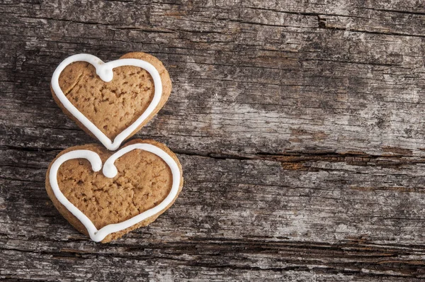 Biscotti di pan di zenzero a forma di cuore — Foto Stock