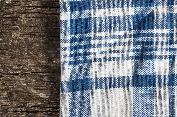 Xadrez toalha de mesa azul — Fotografia de Stock