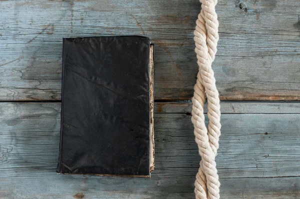 Old retro book with rope — Stock Photo, Image