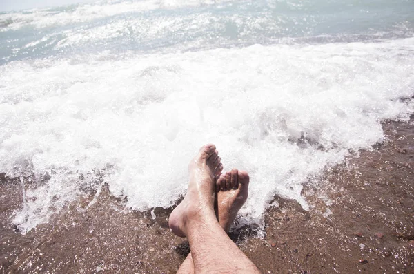 Ontspannen op het strand — Stockfoto