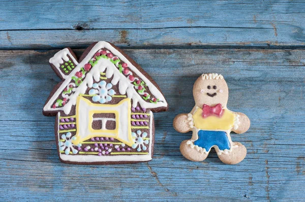 Christmas homemade gingerbread house cookie — Stock Photo, Image