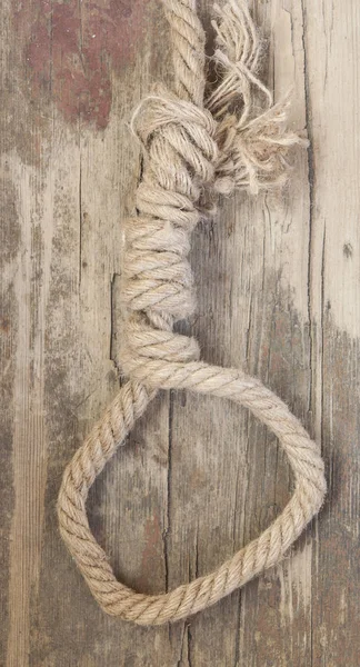 Суднова мотузка на дерев'яному тлі — стокове фото