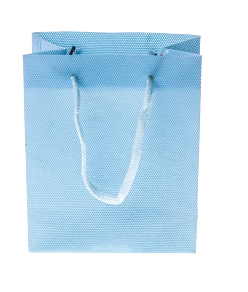 白色背景上的蓝色购物袋。. — 图库照片