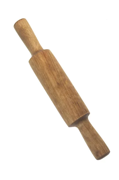 Rolo de madeira, isolado sobre fundo branco — Fotografia de Stock