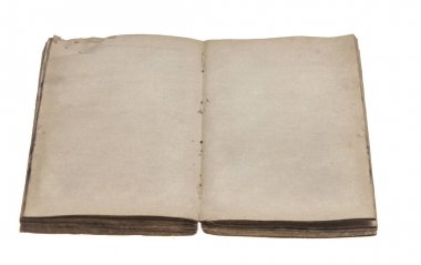 Boş sayfaları olan eski açılmış kitap