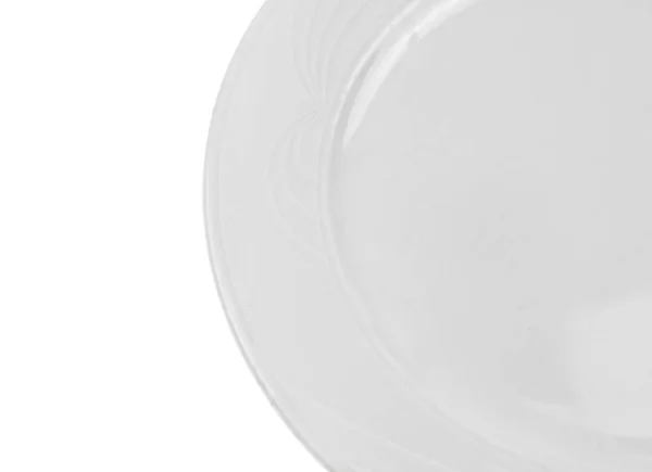 Placa vazia branca isolada no fundo branco — Fotografia de Stock