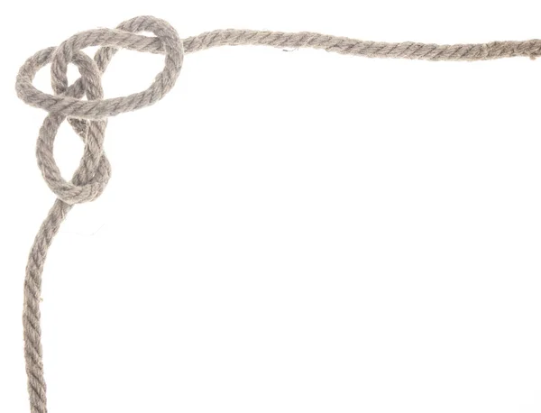 Związany węzeł z naturalnych lin — Zdjęcie stockowe