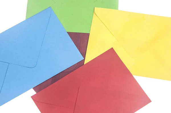 Colorful envelopes isolated — Stock Photo, Image