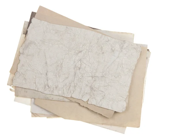 Alte Papierstruktur isoliert auf weißem Hintergrund — Stockfoto