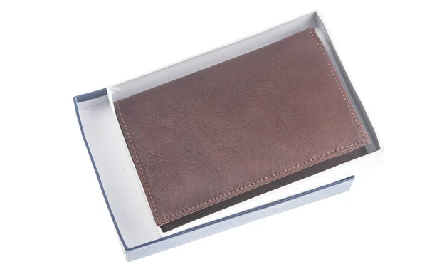 Läder plånbok isolerad på vit bakgrund — Stockfoto