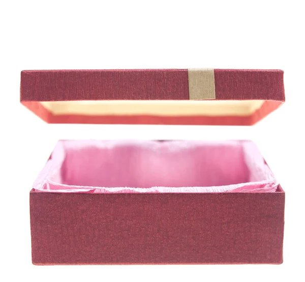 흰색 배경에 고립 된 활과 빨간 선물 상자 — 스톡 사진