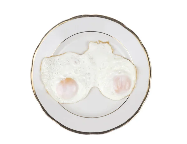 Dwa jajka sadzone na zdrowe śniadanie — Zdjęcie stockowe