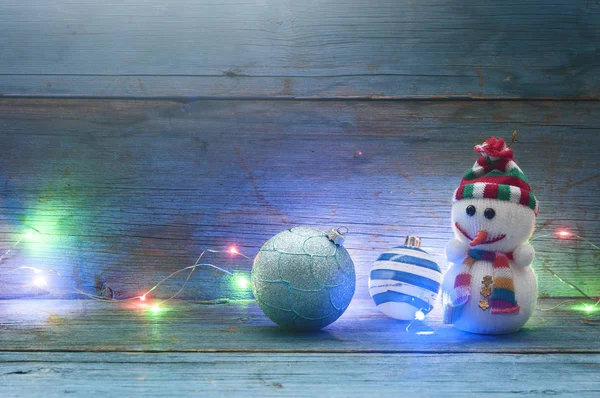 Kerstdecoratie op lights bokeh achtergrond — Stockfoto