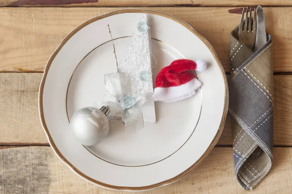 Weihnachtliche Tischdekoration. — Stockfoto