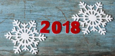 Mutlu yeni yıl 2018 ahşap tablo 