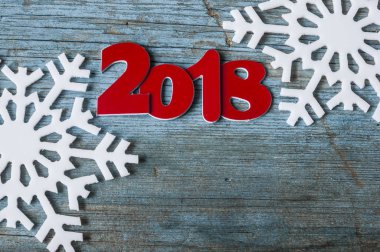 Mutlu yeni yıl 2018 ahşap tablo 