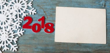 Mutlu yeni yıl 2018 ahşap tablo 