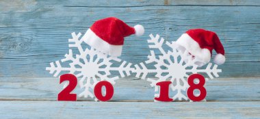 Mutlu yeni yıl 2018 ahşap tablo 