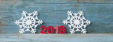 Mutlu yeni yıl 2018 ahşap tablo 