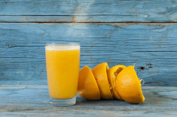 Orange juice on table close-up — Stock Photo, Image