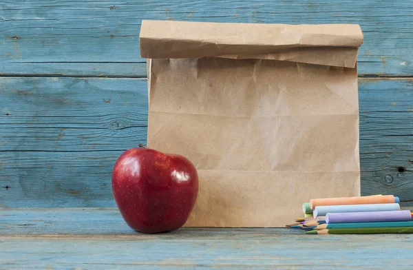 School breakfast on desk — Stock Photo, Image