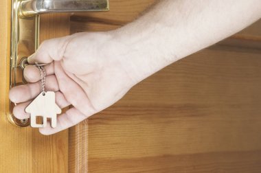 ev şekli Anahtarlık Anahtarcı kapıyı anahtarla