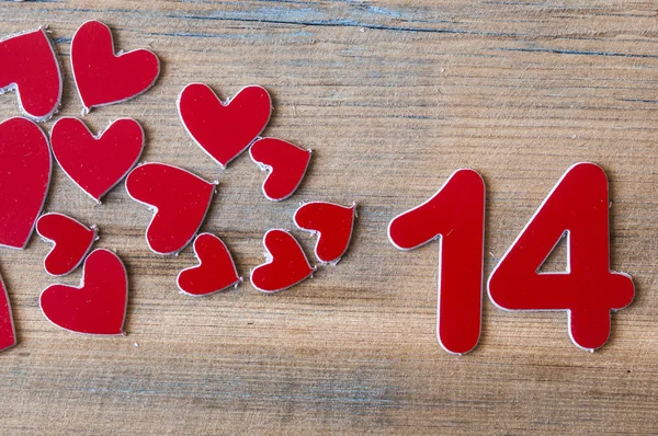 Calendario de San Valentín con corazones —  Fotos de Stock