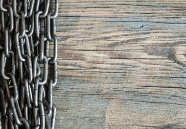 eski bir arka plan üzerinde paslı Demir zinciri. Spase, metin için yer kopyalayın