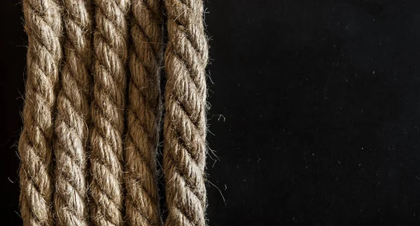 Rope on a wooden background — Stock Photo, Image