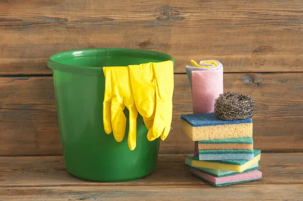 橡胶手套刷除尘器及清洁产品 — 图库照片