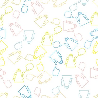 çay kap ve çay bardağı ile Seamless Modeli.