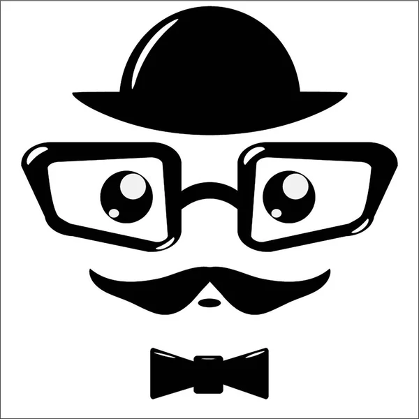 Icono de vector, gafas y bigotes — Vector de stock