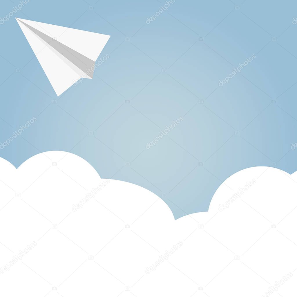 Paper plane flat icon. Vector illustration.