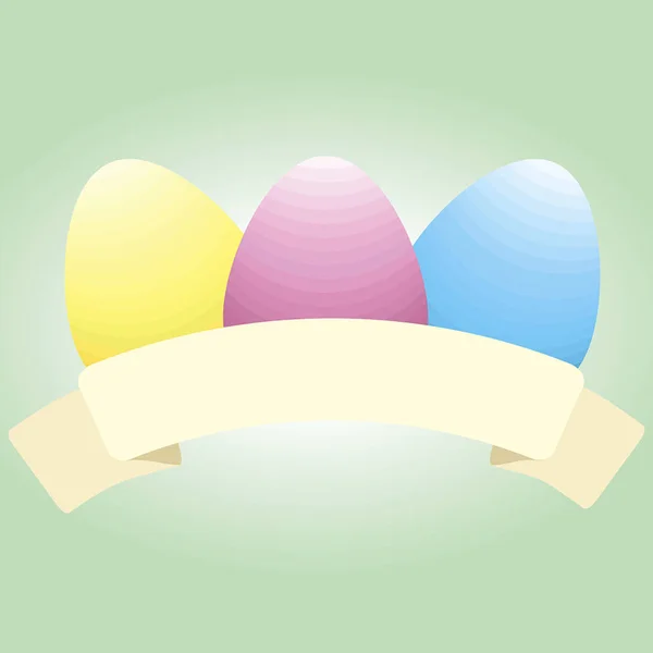 Huevos de Pascua con cinta. — Vector de stock