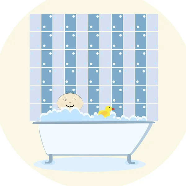 Bebé niño baño . — Archivo Imágenes Vectoriales
