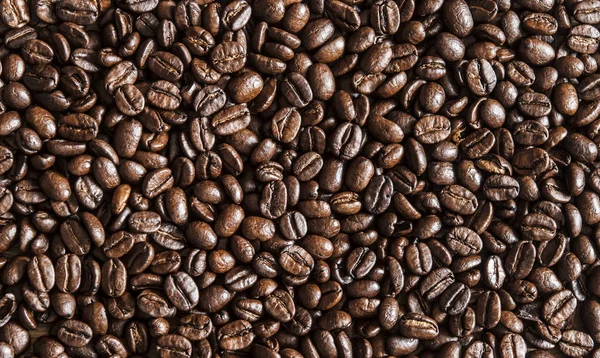 Granos de café, fondo negro , — Foto de Stock