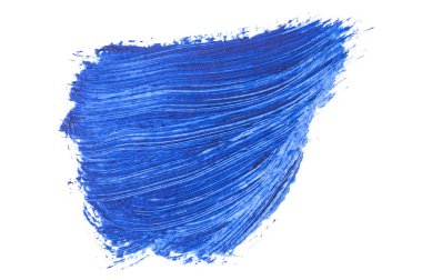 Mavi fırça darbesi beyaz arkaplanda izole edildi