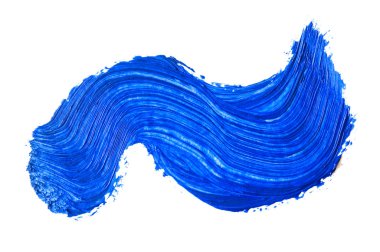 Mavi fırça darbesi beyaz arkaplanda izole edildi