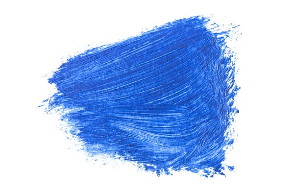 Blauer Pinselstrich Isoliert Auf Weißem Hintergrund — Stockfoto