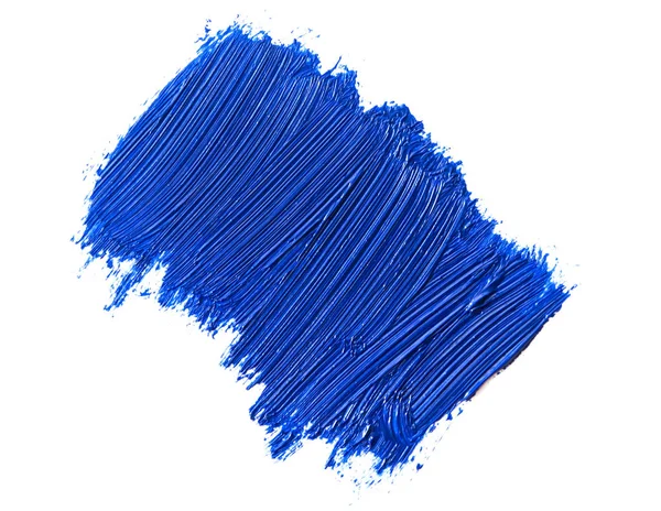 Trazo Pincel Azul Aislado Sobre Fondo Blanco —  Fotos de Stock
