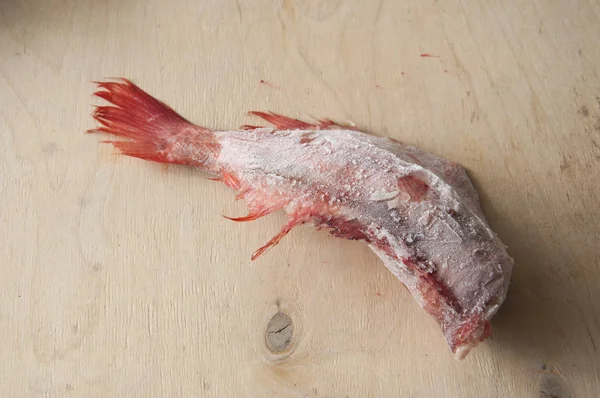 Poisson de mer rouge cru sans tête. Vue du dessus — Photo