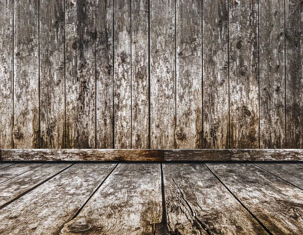 Stary pokój, drewniane tło, puste wnętrze — Zdjęcie stockowe
