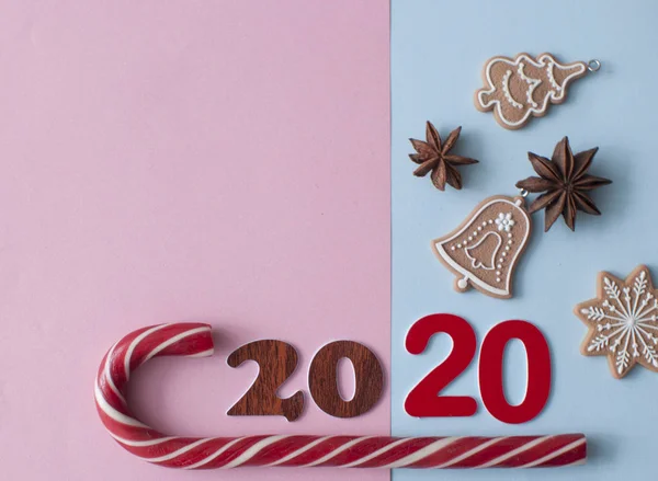 Noel Noel dekorasyonu ile baston şekerler — Stok fotoğraf