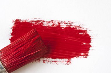 Fırça ve kırmızı boya kroki