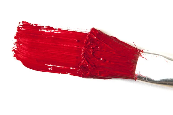 Brosse et croquis de peinture rouge — Photo