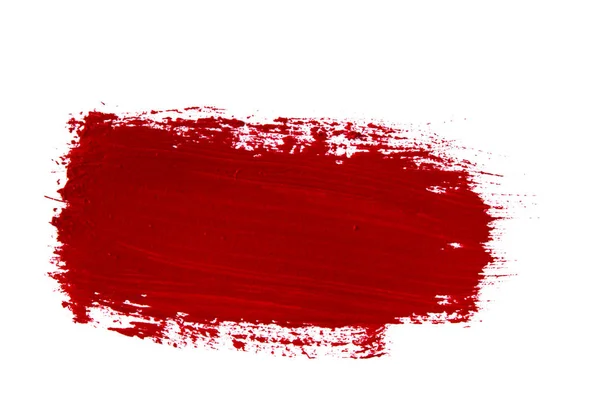 Red brush stroke isolated over white background — Stock Photo, Image