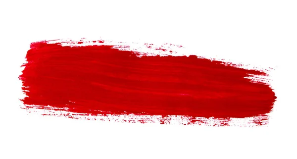 Pincel vermelho acidente vascular cerebral isolado sobre fundo branco — Fotografia de Stock